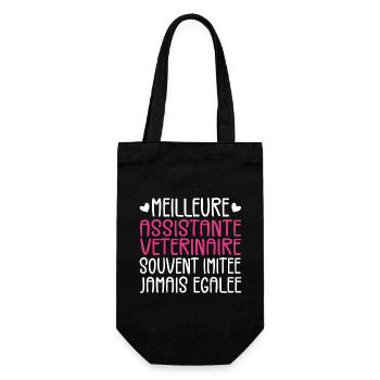 Oft nachgeahmt beste Tierarzthelferin - Geschenkbeutel für Flaschen - Schwarz - Vorne