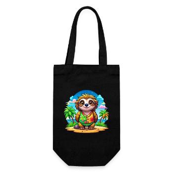 Cute holiday sloth - Gift Bag for Bottles - black - Front