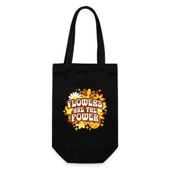 Phrase Positive Années 70 et 80 Fleurs - Sac à bouteille - noir - Devant