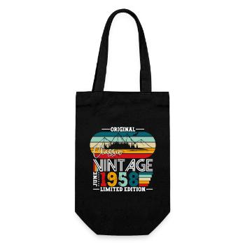 Vintage June 1958 Vintage 1958 Birthday 1958 - Gift Bag for Bottles - black - Front