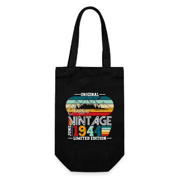 Original Juni 1944 Jahrgang 1944 Geburtstag 1944 - Geschenkbeutel für Flaschen - Schwarz - Vorne