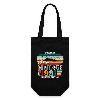 Vintage June 1991 Vintage 1991 Birthday 1991 - Gift Bag for Bottles - black - Front