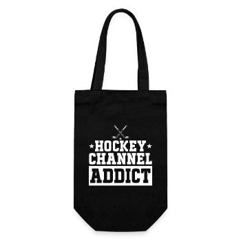 Loves watching hockey - Gift Bag for Bottles - black - Front