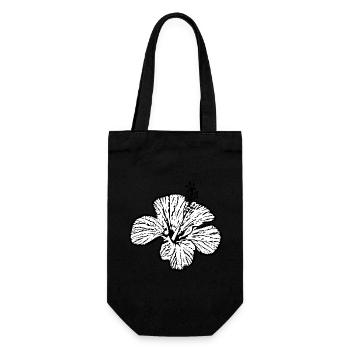 Flower White White Flower Hibiscus Blossom Mother's Day - Gift Bag for Bottles - black - Front