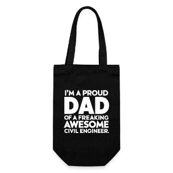 Vater Lustiger Bauingenieur Vater - Geschenkbeutel für Flaschen - Schwarz - Vorne