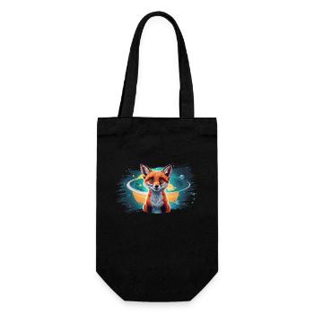 Fuchs - Illustration - Geschenkbeutel für Flaschen - Schwarz - Vorne