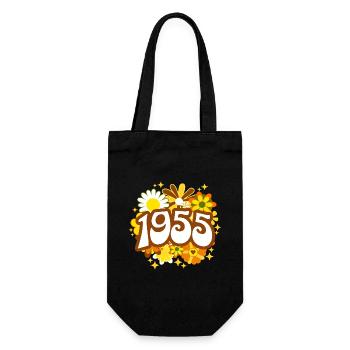 Retro Groovy Year 1955 Women 70 Years Anniversary - Gift Bag for Bottles - black - Front