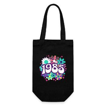 Retro Groovy Jahr 1985 Frauen 40 Jahre alter Geburtstag - Geschenkbeutel für Flaschen - Schwarz - Vorne