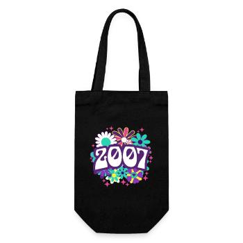 Rétro Groovy Année 2007 Femme 18 Ans Anniversaire - Sac à bouteille - noir - Devant