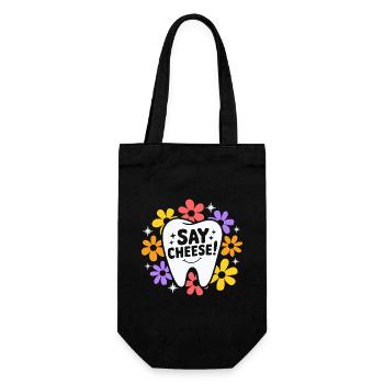 Retro Dental Humor Woman Dentist - Gift Bag for Bottles - black - Front