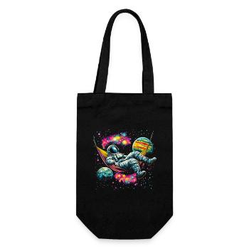Weltraumwissenschaft Astronaut Hängematte - Geschenkbeutel für Flaschen - Schwarz - Vorne