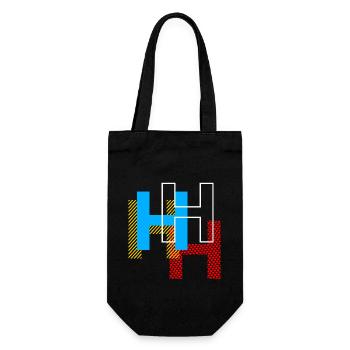 H Letter - Gift Bag for Bottles - black - Front