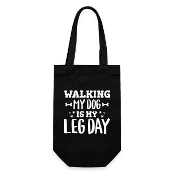 Witz Gym Zitat Lustiger Humor Hund - Geschenkbeutel für Flaschen - Schwarz - Vorne
