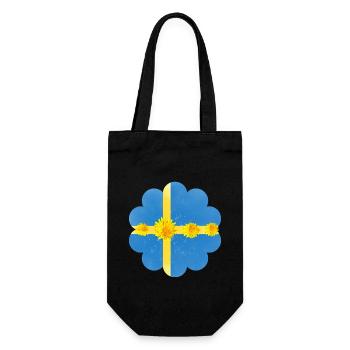 Suède Pissenlit Fleurs Suède Drapeau - Sac à bouteille - noir - Devant