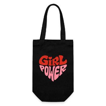 Féministe Girl Power Heart Design - Sac à bouteille - noir - Devant