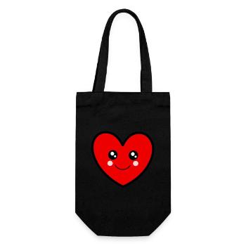 rotes Herz rot Herzen rot Herz Valentinstag - Geschenkbeutel für Flaschen - Schwarz - Vorne