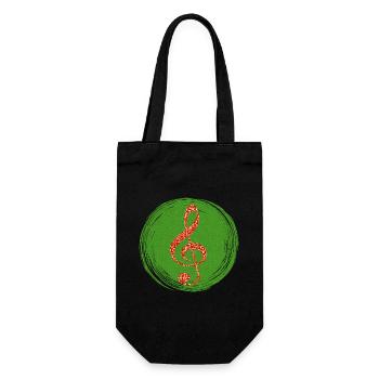 Frohe Weihnachten Grüne festliche Melodie - Geschenkbeutel für Flaschen - Schwarz - Vorne