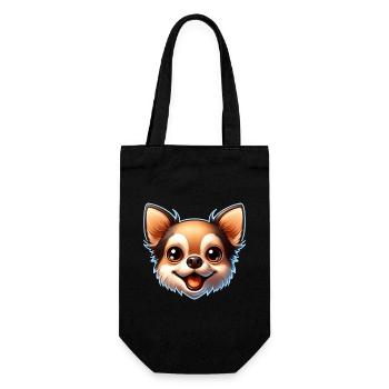 Chihuahua Dog Head Comic Cartoon - Gift Bag for Bottles - black - Front