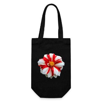 Blume weiß rot rote Blume Blumen rot weiße Blumen - Geschenkbeutel für Flaschen - Schwarz - Vorne