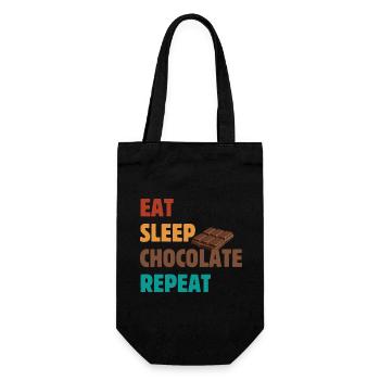 Mangez Sleep Chocolate Repeat - Dicton au chocolat - Sac à bouteille - noir - Devant