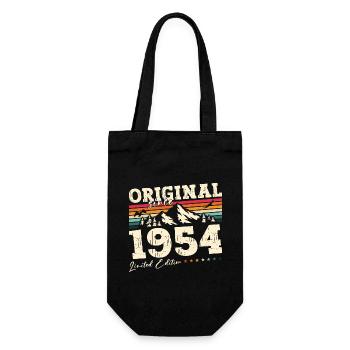 70th Birthday Original 1954 Vintage 1954 - Gift Bag for Bottles - black - Front
