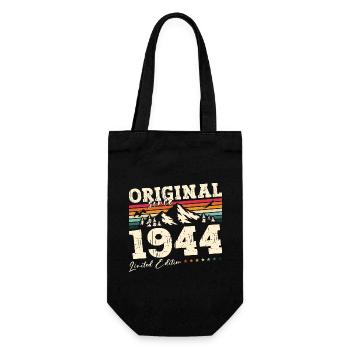 80th Birthday Original June 1944 Born 1944 - Gift Bag for Bottles - black - Front