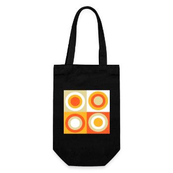 70er Jahre Muster Retro Hippie Flowers Power - Geschenkbeutel für Flaschen - Schwarz - Vorne