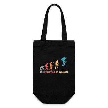 Klettern Evolution des Kletterns Bergsteiger-Humor - Geschenkbeutel für Flaschen - Schwarz - Vorne