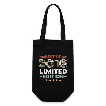 Retro 2016 Vintage 8th Anniversary Gift 8 Years - Gift Bag for Bottles - black - Front