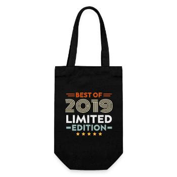 Retro 2019 Vintage Cadeau 5e Anniversaire 5 Ans - Sac à bouteille - noir - Devant