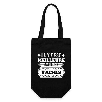 Life is better with cows - Gift Bag for Bottles - black - Front