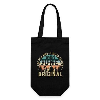 Legendär Seit Juni 1980 Geburtstag Geschenk 1980 - Geschenkbeutel für Flaschen - Schwarz - Vorne