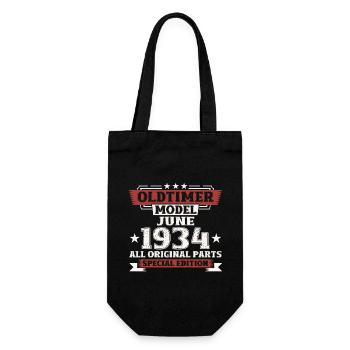 Oldtimer Juni 1934 Jahrgang 1934 Geburtstag 1934 - Geschenkbeutel für Flaschen - Schwarz - Vorne