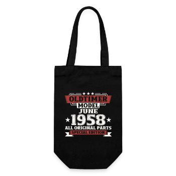 Oldtimer Juni 1958 Jahrgang 1958 Geburtstag Juni - Geschenkbeutel für Flaschen - Schwarz - Vorne