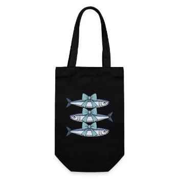 Women's Beach Sardines Bow - Gift Bag for Bottles - black - Front