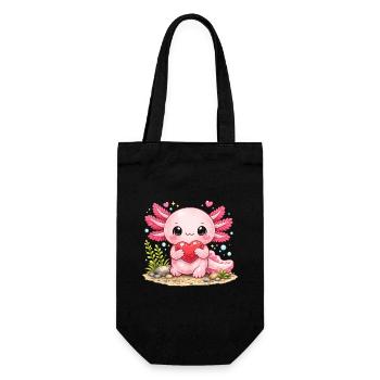 Axolotl - Geschenkbeutel für Flaschen - Schwarz - Vorne