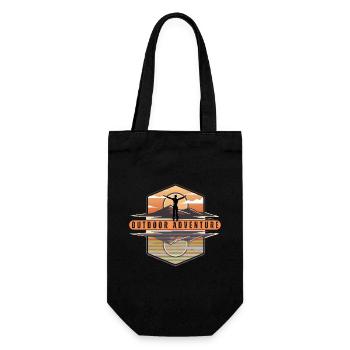 Mountain Sports Hiking Adventure Nature. Funny sayings - Gift Bag for Bottles - black - Front