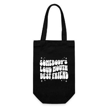 Phrase Humoristique Meilleure Amie Bavarde - Sac à bouteille - noir - Devant