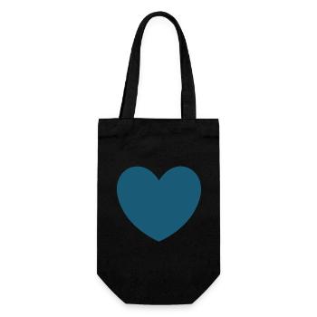 blaues Herz Valentinstag - Geschenkbeutel für Flaschen - Schwarz - Vorne