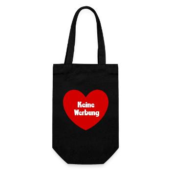 keine Werbung Herz rot weiß Briefkasten - Geschenkbeutel für Flaschen - Schwarz - Vorne