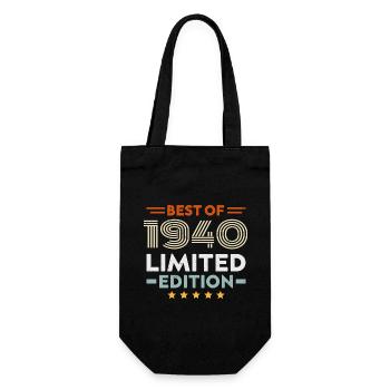 Retro 1940 Vintage 84th Birthday Gift 84 Years Old - Gift Bag for Bottles - black - Front