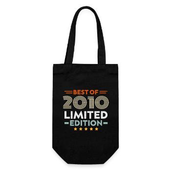 Retro 2010 Vintage Geschenk zum 14. Jahrestag 14 Jahre - Geschenkbeutel für Flaschen - Schwarz - Vorne