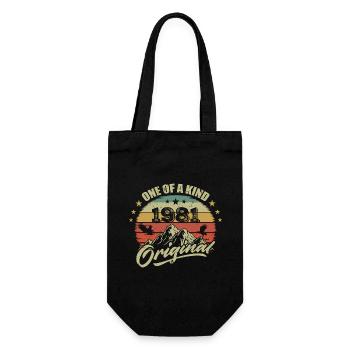 1981 Anniversaire vintage 1981 rétro né en 1981 - Sac à bouteille - noir - Devant