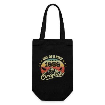 1959 Geburtstag Jahrgang 1959 Retro geboren 1959 - Geschenkbeutel für Flaschen - Schwarz - Vorne
