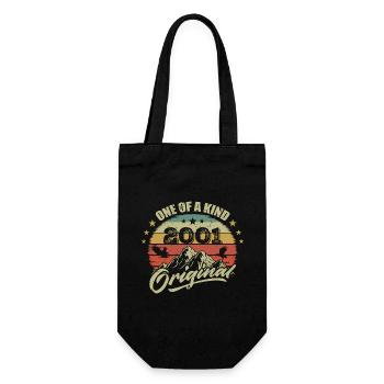 2001 Anniversaire vintage 2001 rétro né en 2001 - Sac à bouteille - noir - Devant