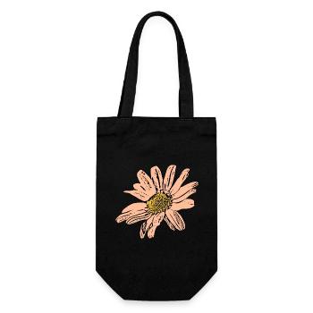 Flower Pastel Flower Flowers Pastel Flowers - Gift Bag for Bottles - black - Front