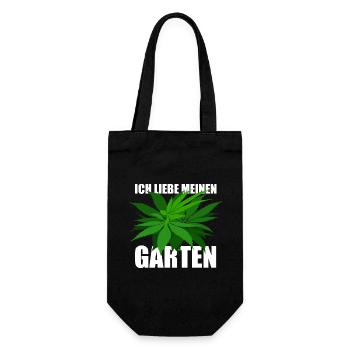 Ich liebe meinen Garten - Hanf - legal - Geschenkbeutel für Flaschen - Schwarz - Vorne