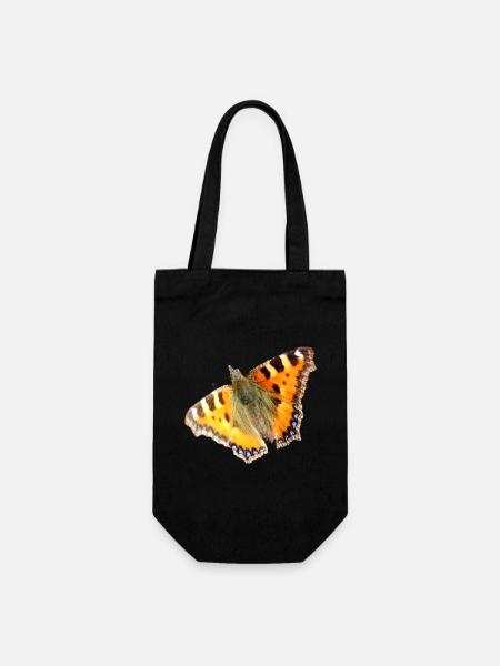 kleiner Fuchs Schmetterlinge - Geschenkbeutel für Flaschen - Schwarz