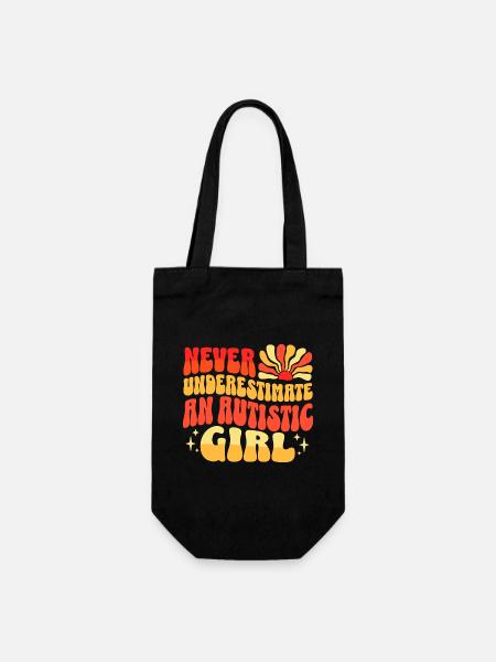 Jamais Sous-estimer Fille Autiste - Sac à bouteille - noir