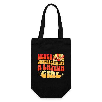 Never Underestimate Latin Girl - Gift Bag for Bottles - black - Front